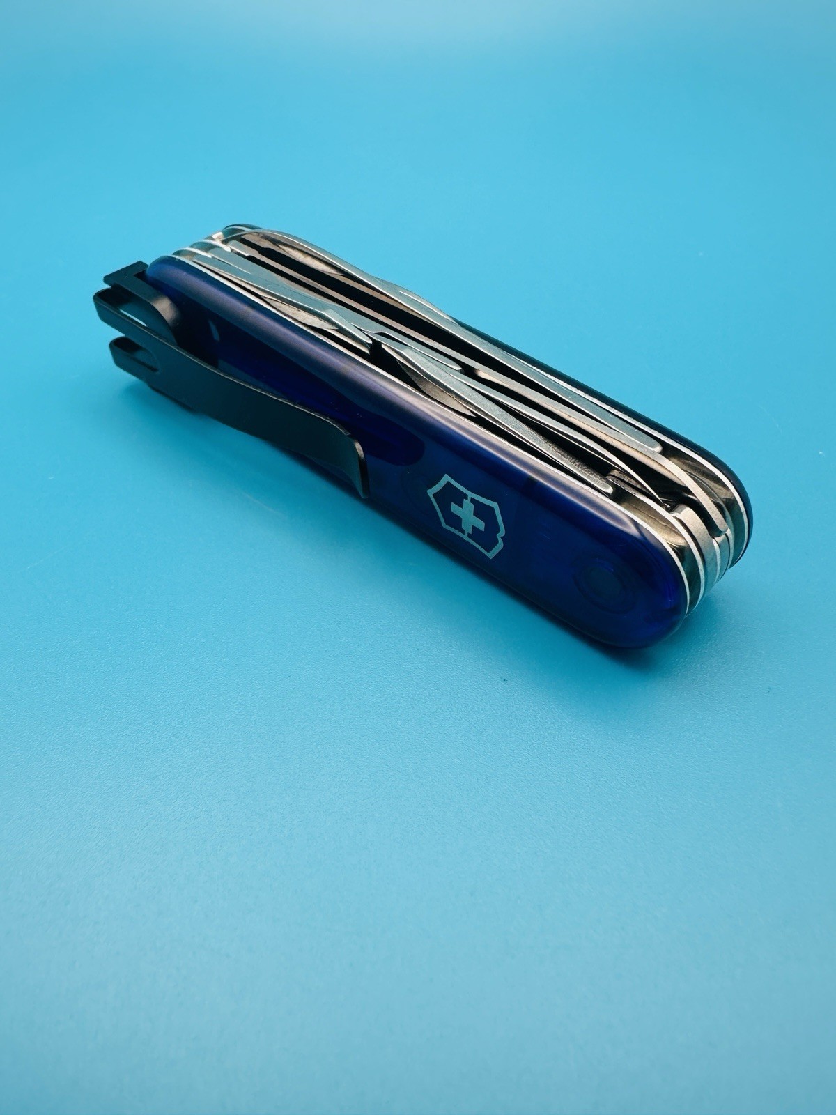 Black Stainless Steel Pocket Clip Fits 91mm Victorinox Swiss Army Knife w/Screw