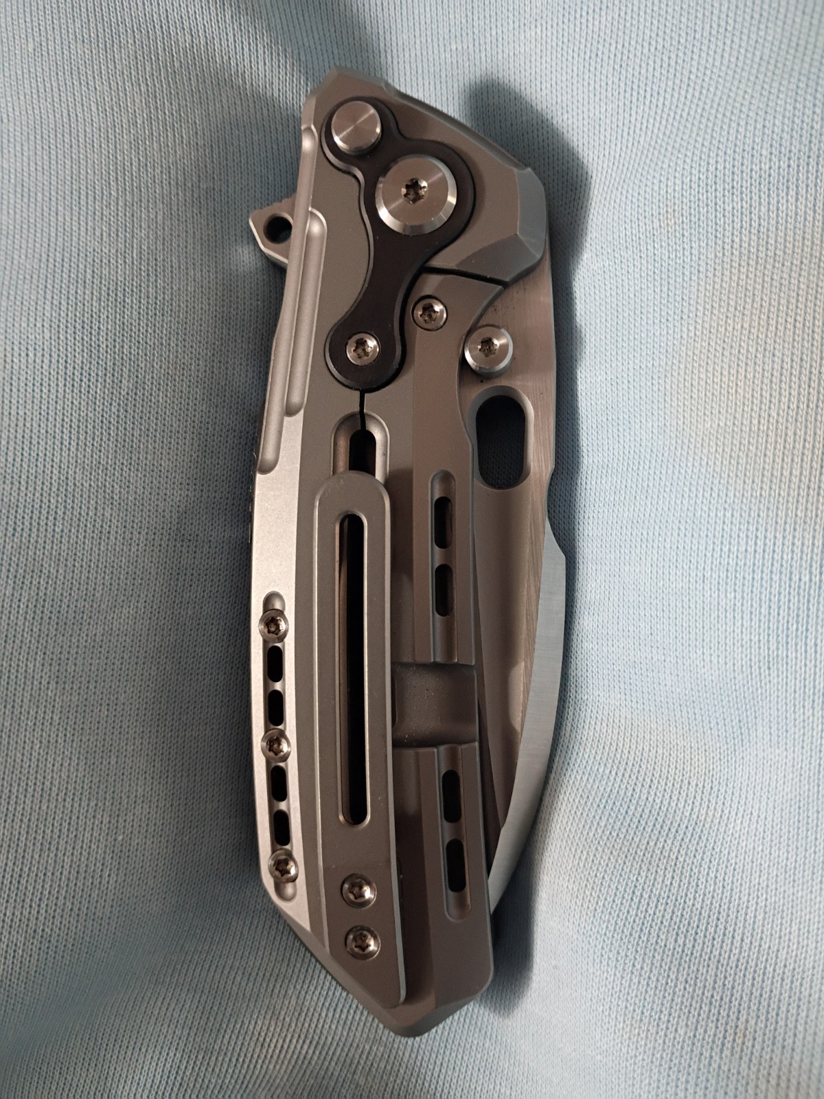 Reate T6000 Titanium Zirconium M390 Bead Blasted Knife Blade Folder Beast