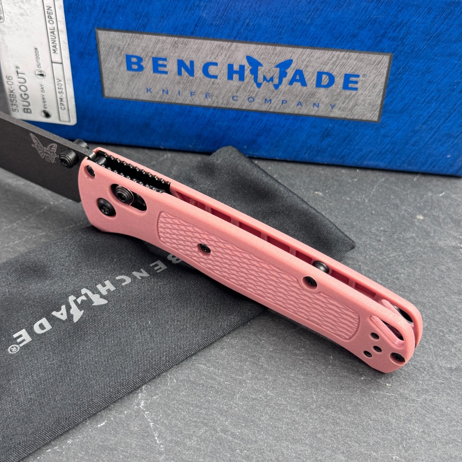 Benchmade Bugout 535BK-06 Black S30V Alpine Glow Grivory Handle Folding Knife