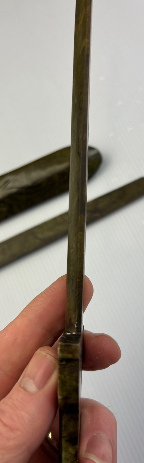 Carved Chinese Jade Double Sword w Sheath Antique Vintage China
