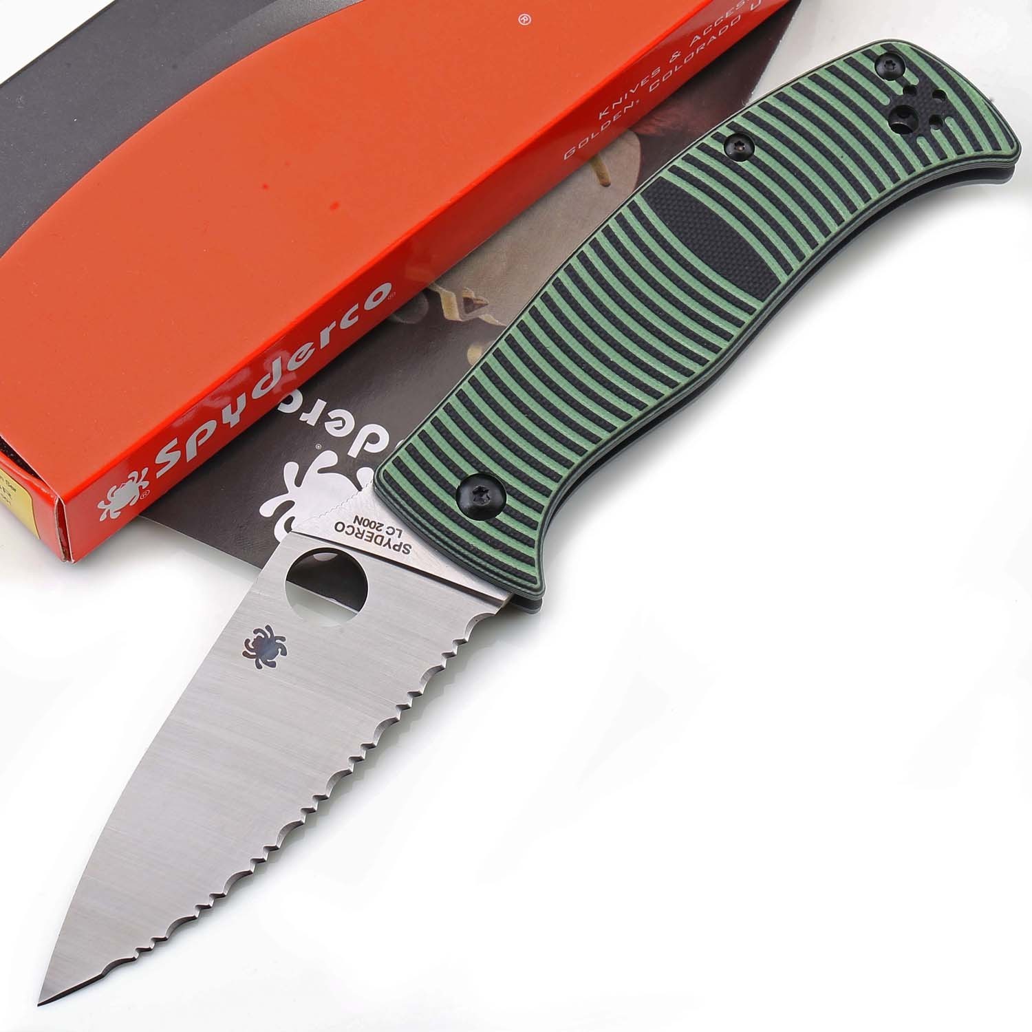 Green G10 Handle Liner Lock Tactical Big Large Pocket Camping Outdoor Pocket Kni
