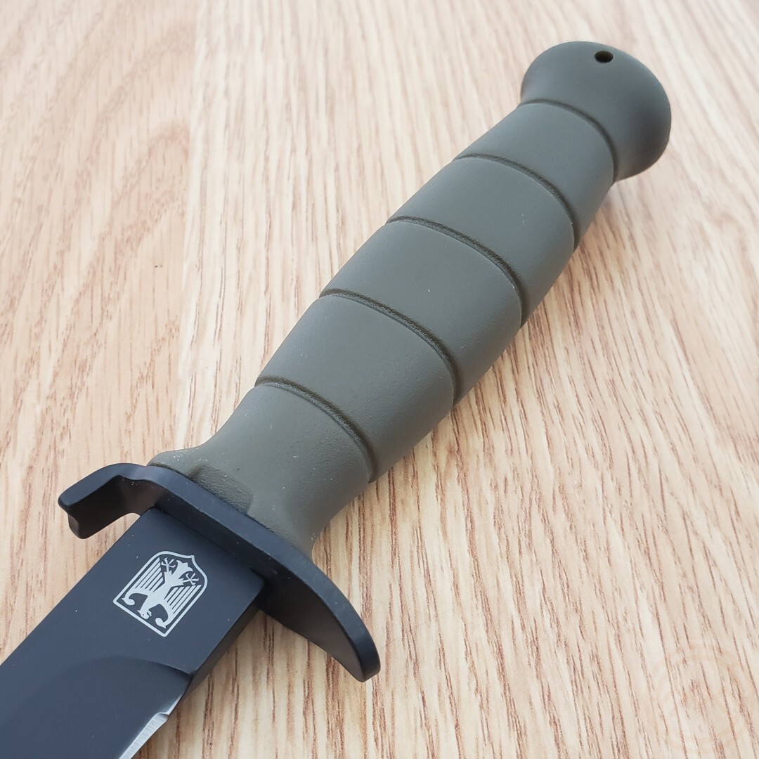 OD Green Military Fixed Blade Knife Stainless Steel Blade ABS Handle Belt Sheath