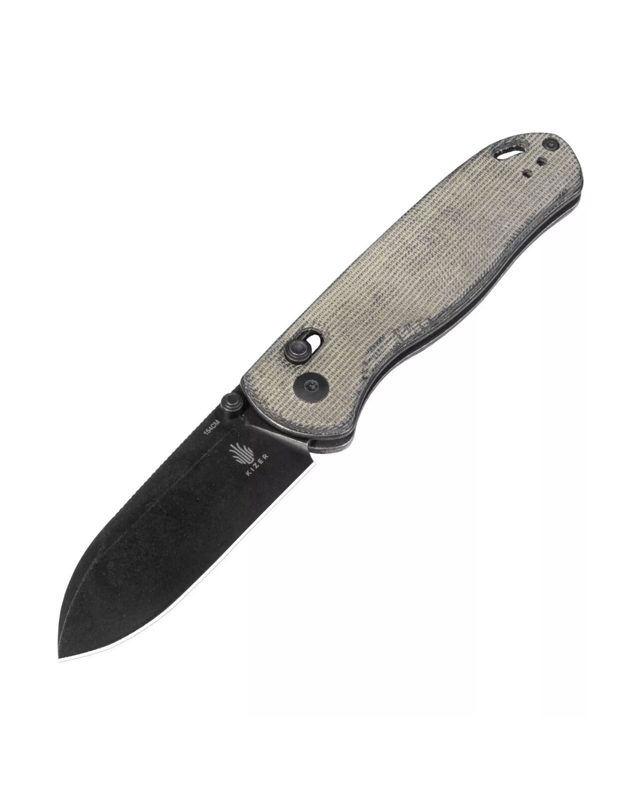 Kizer Drop Bear EDC Pocket Knife 154CM Steel Green Micarta Handle, V3619C4