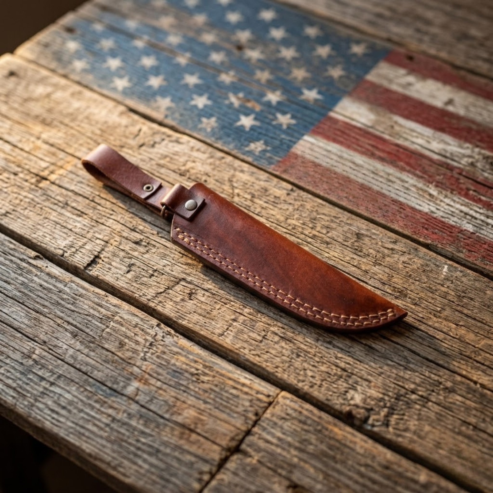 Shard Collectible Hand Crafted Brown Leather Sheath for Ka-Bar Fixed Blade Knive