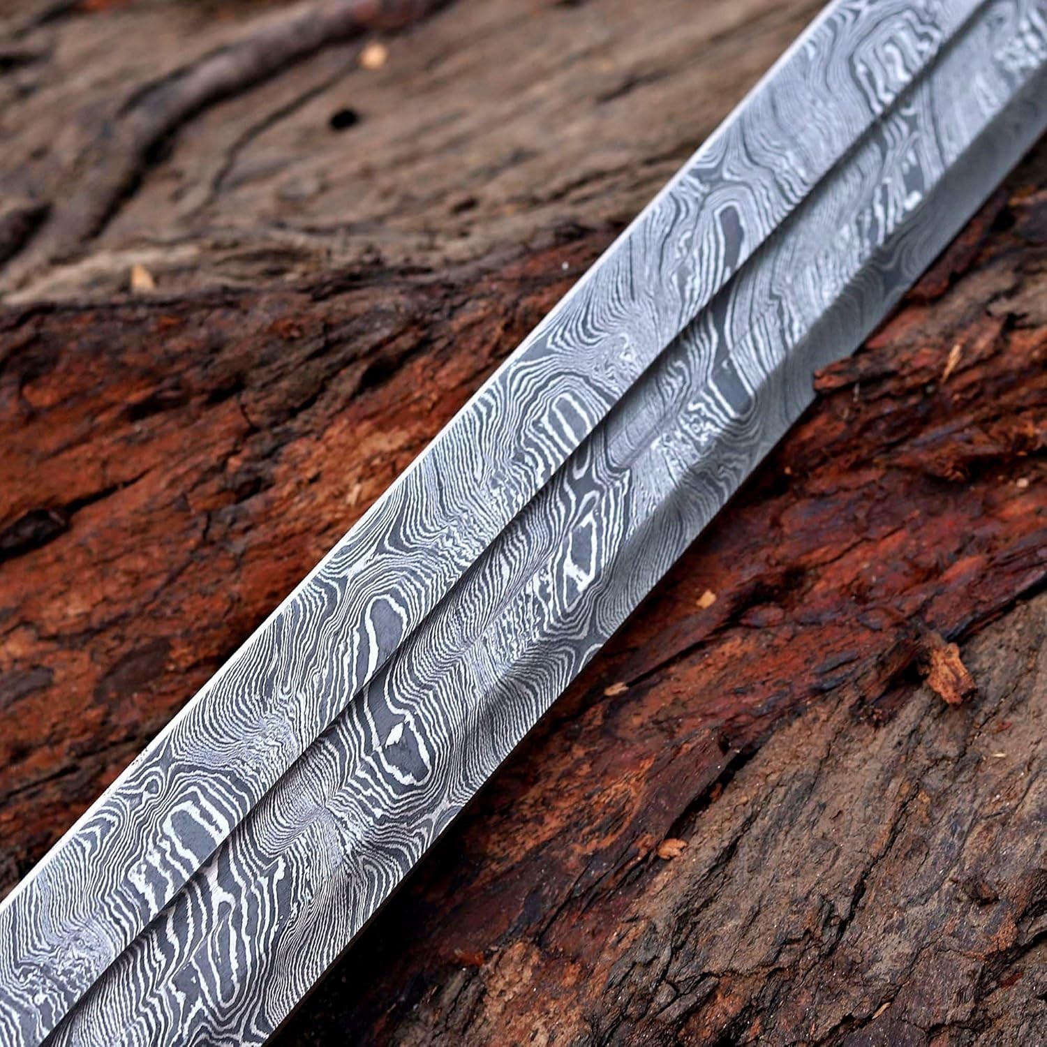 Hand Forged Damascus Steel Viking Sword Battle Ready Medieval Sword +Scabbard