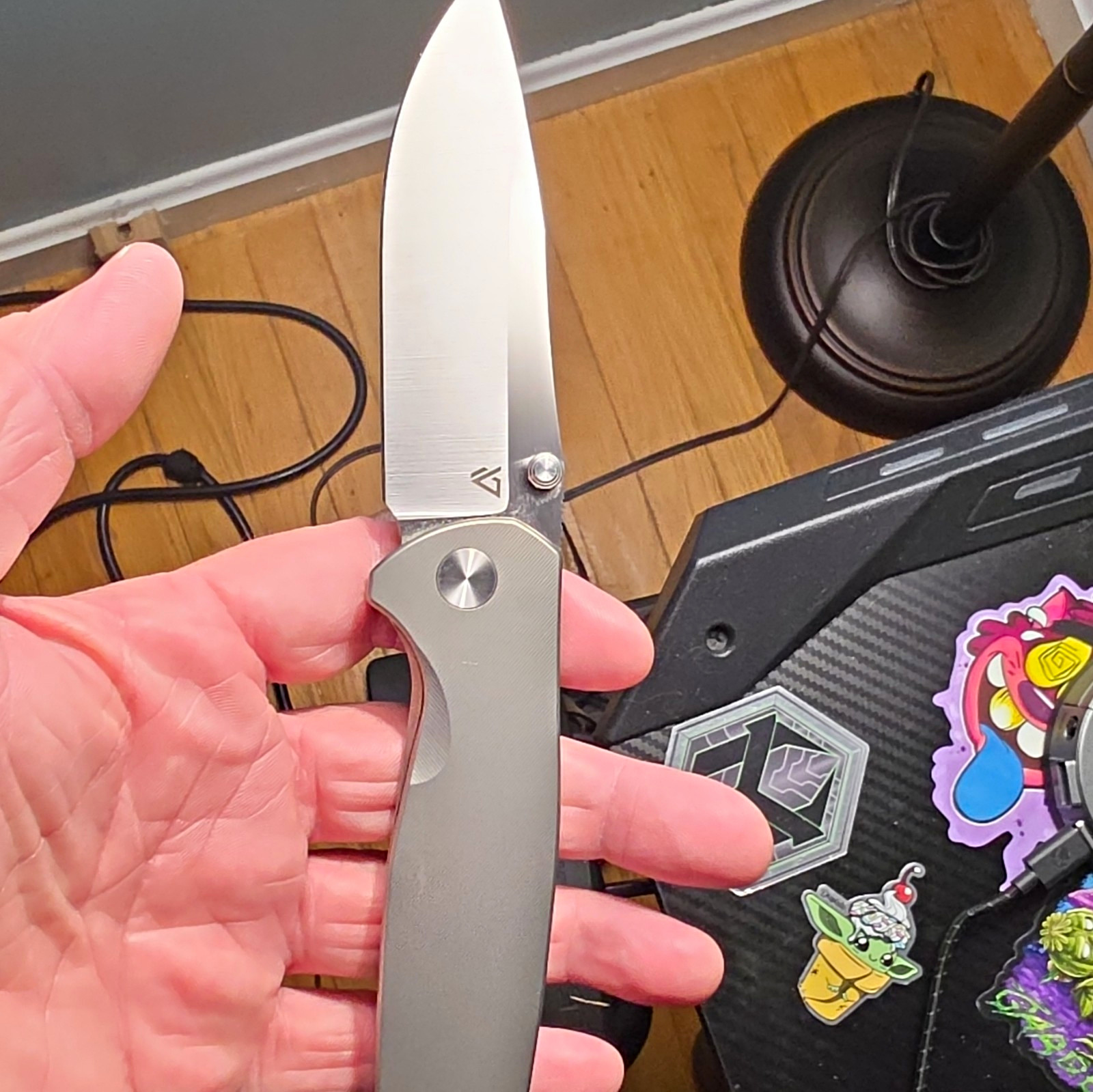 Vanguard Knives Vanguard Titanium Frame Lock Drop Point Plain Edge Manual Clip