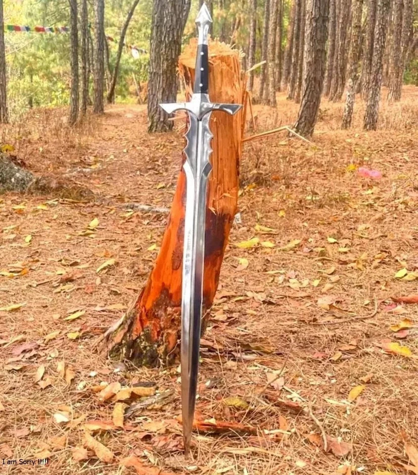 36″ Straight Long Viking Sword | Handmade Carbon Steel Blade | Hunting | Camping