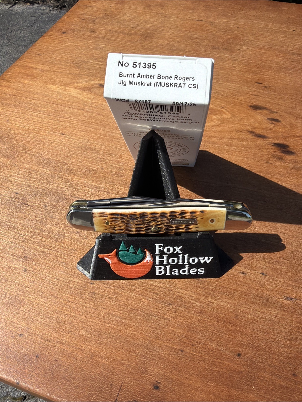 Case XX 2025 Burnt Amber Rogers Jig Bone Muskrat CS Knife