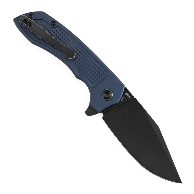 Tenable Knives Entity Blue Aluminum Folding 14C28N Pocket Knife B1036F5