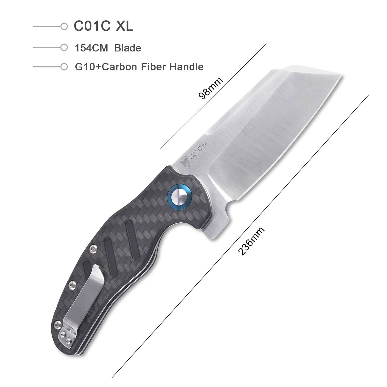 Kizer Vanguard C01c(XL) Sheepdog Carbon Fiber Handle Sheepsfoot V5488C3