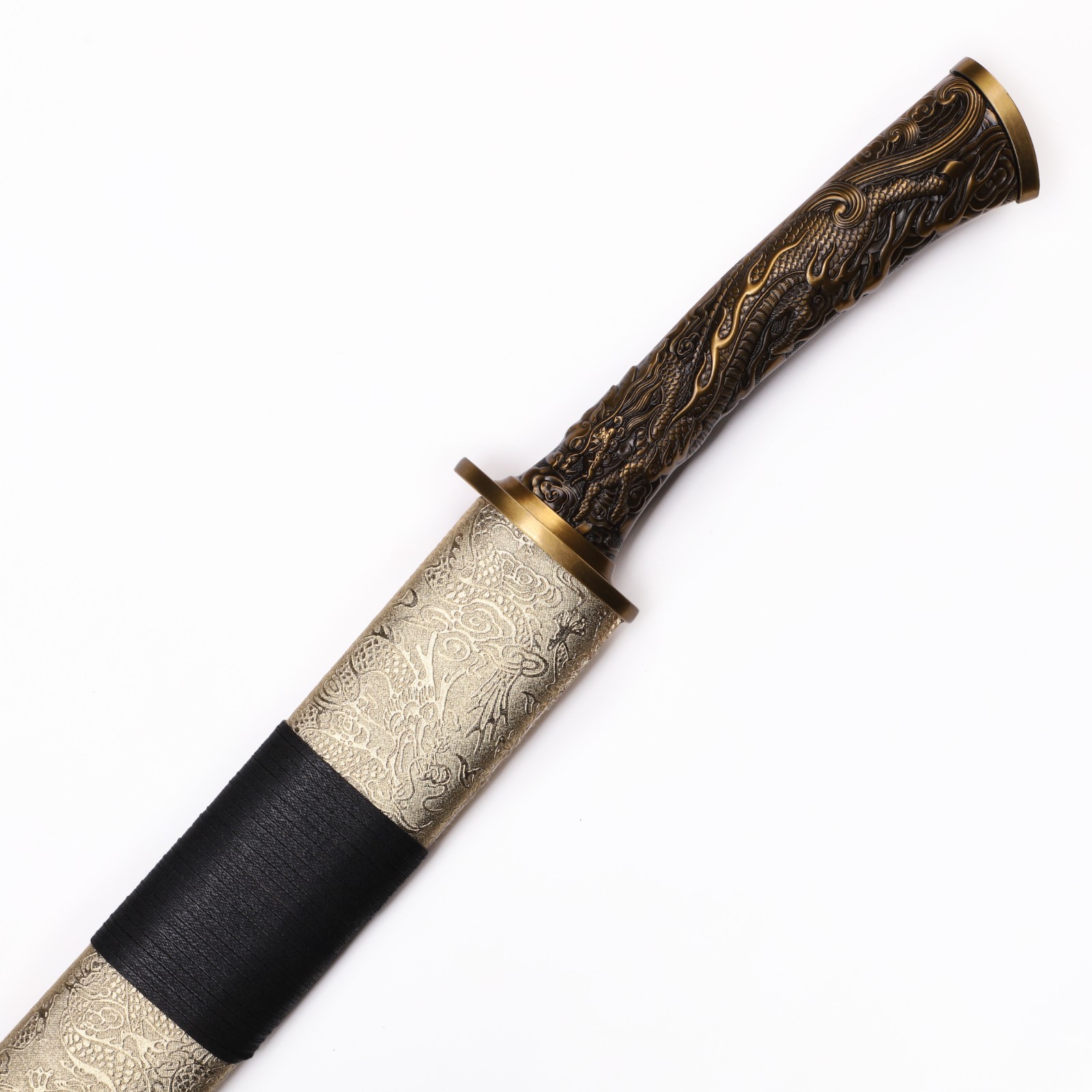 32.83″ Dragon Patterned Scabbard Chinese Waist Knife, Collection And Display