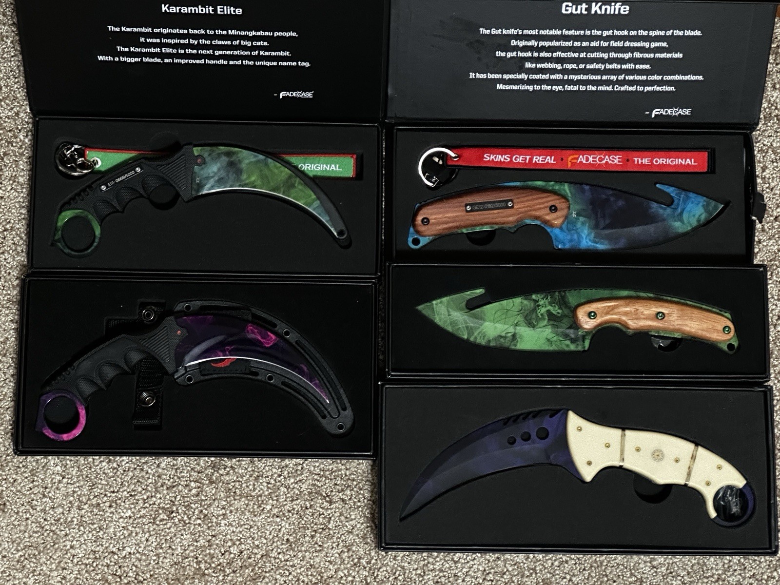 Elemental Knives And Fadecase Knives Lot