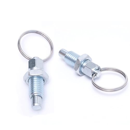 4pcs Carbon Steel Pull Ring Indexing Plunger, Retractable Spring Manual M6