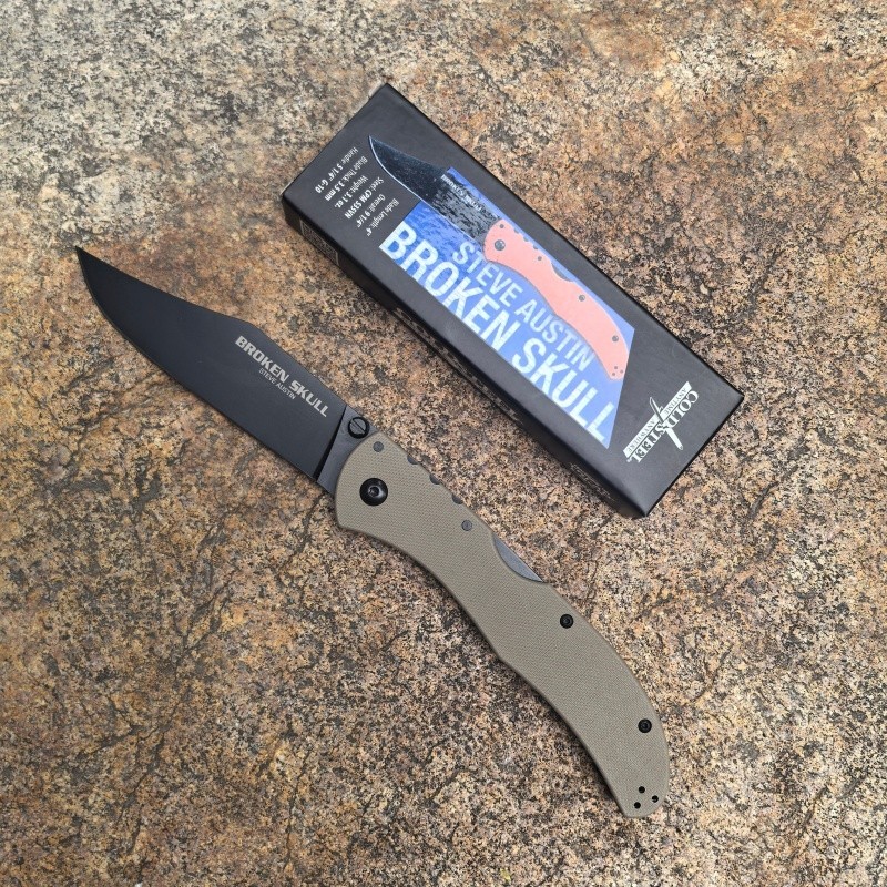Broken Skull Lock Back CTS XHP Desert G10 Handle Pocket Folding Edc