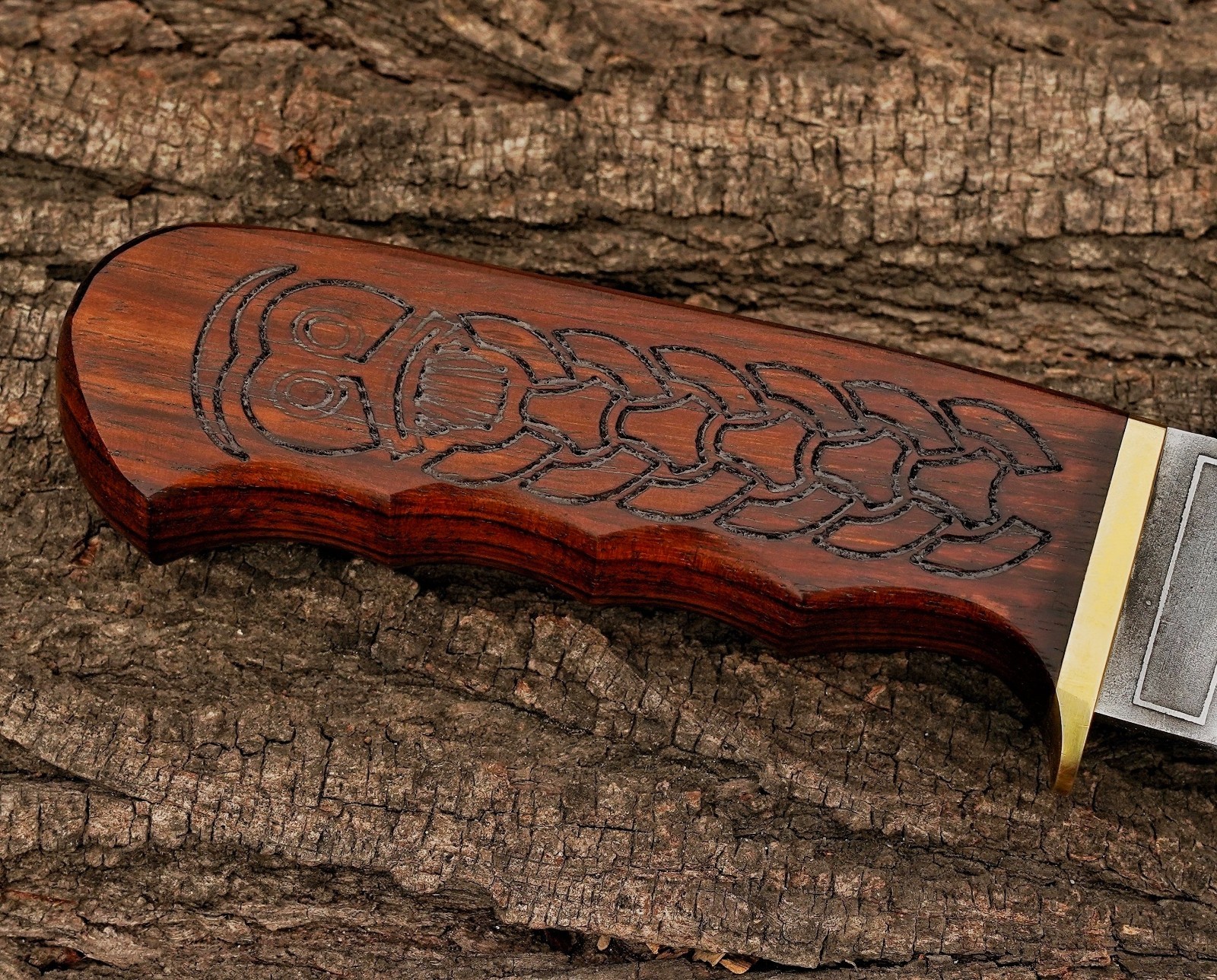 Hand Forged High Carbon Steel Engraved Blade Seax Knife Viking Style Hunting