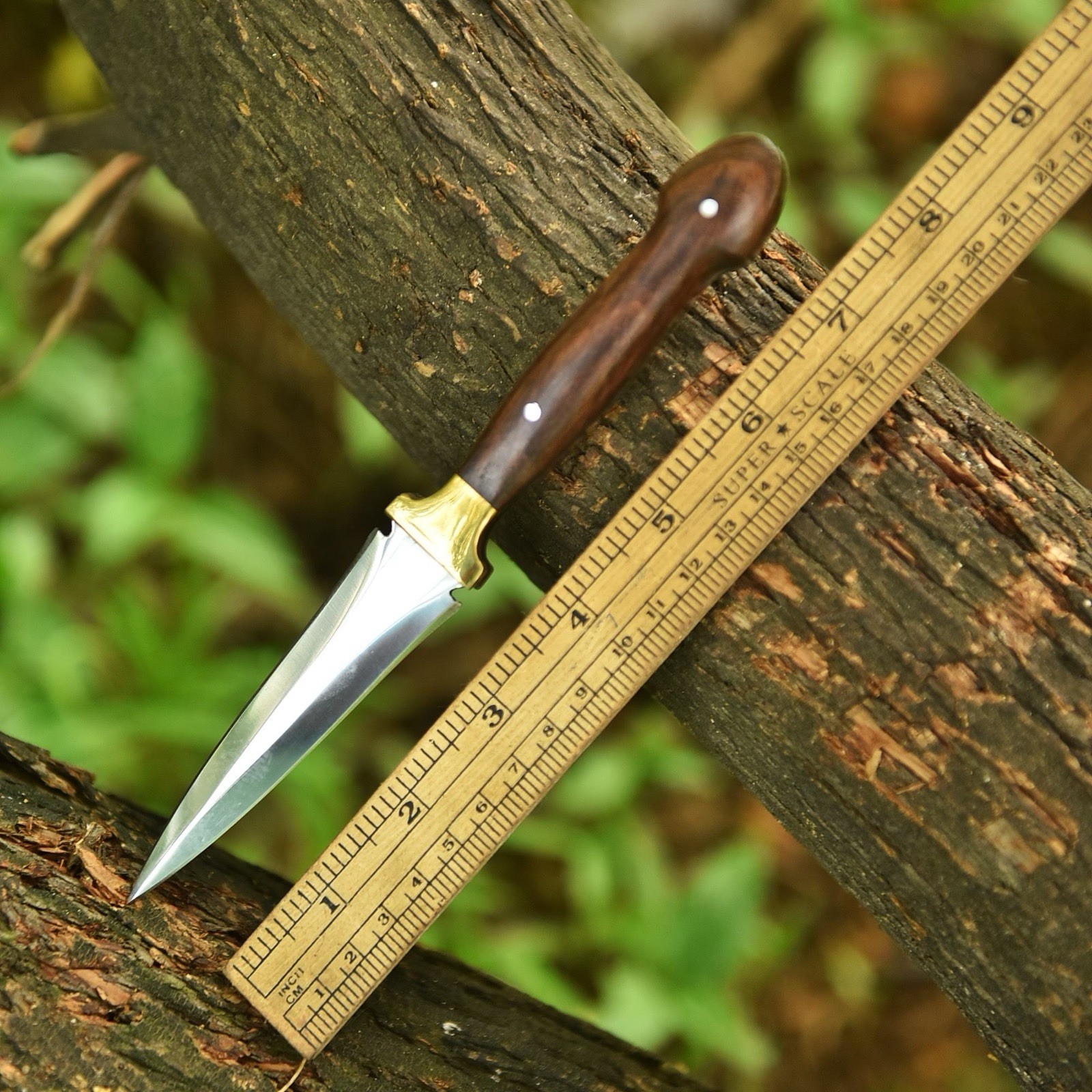 Double-Edged Military Dagger boot Knife Hunting Camel bone handle