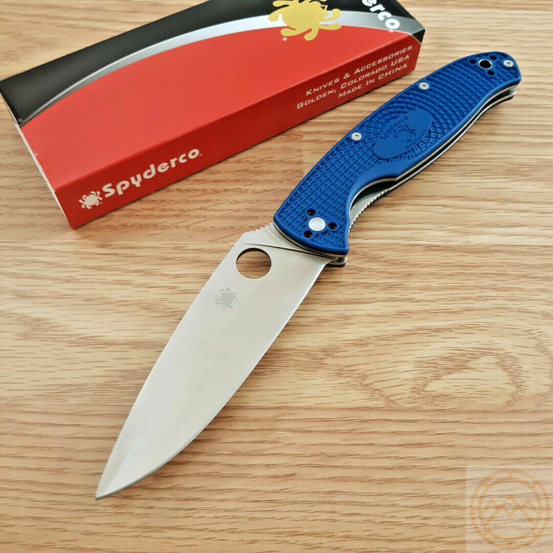 Spyderco Resilience Folding Knife 4.20″ CPM S35VN Steel Blade Blue FRN Handle