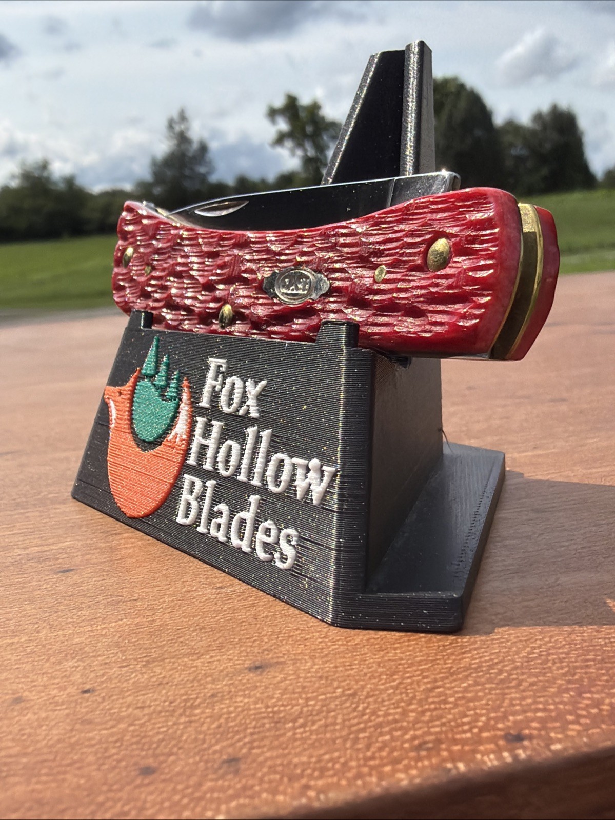 Case XX 2025 Dark Red Peach Seed Jig Bone 6137 CS Sod Buster Jr. Knife