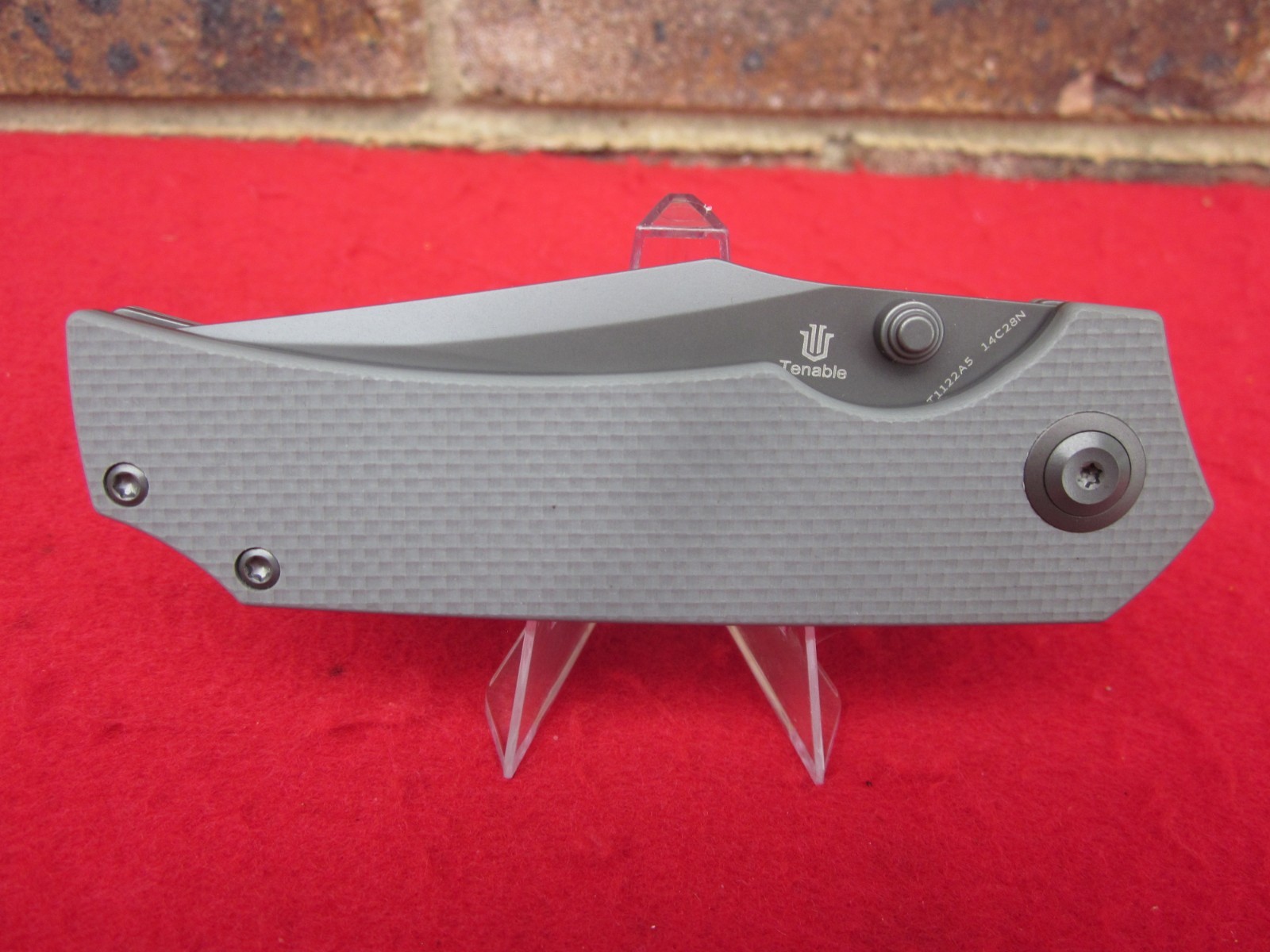 Tenable Fermi Pocket Knife TiCn Coated 14C28N Blade GRAY G10 Handle NIB