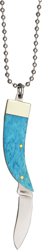 Rough Rider Bear Claw Stainless Folding Blade Turquoise Bone Handle Knife 1217