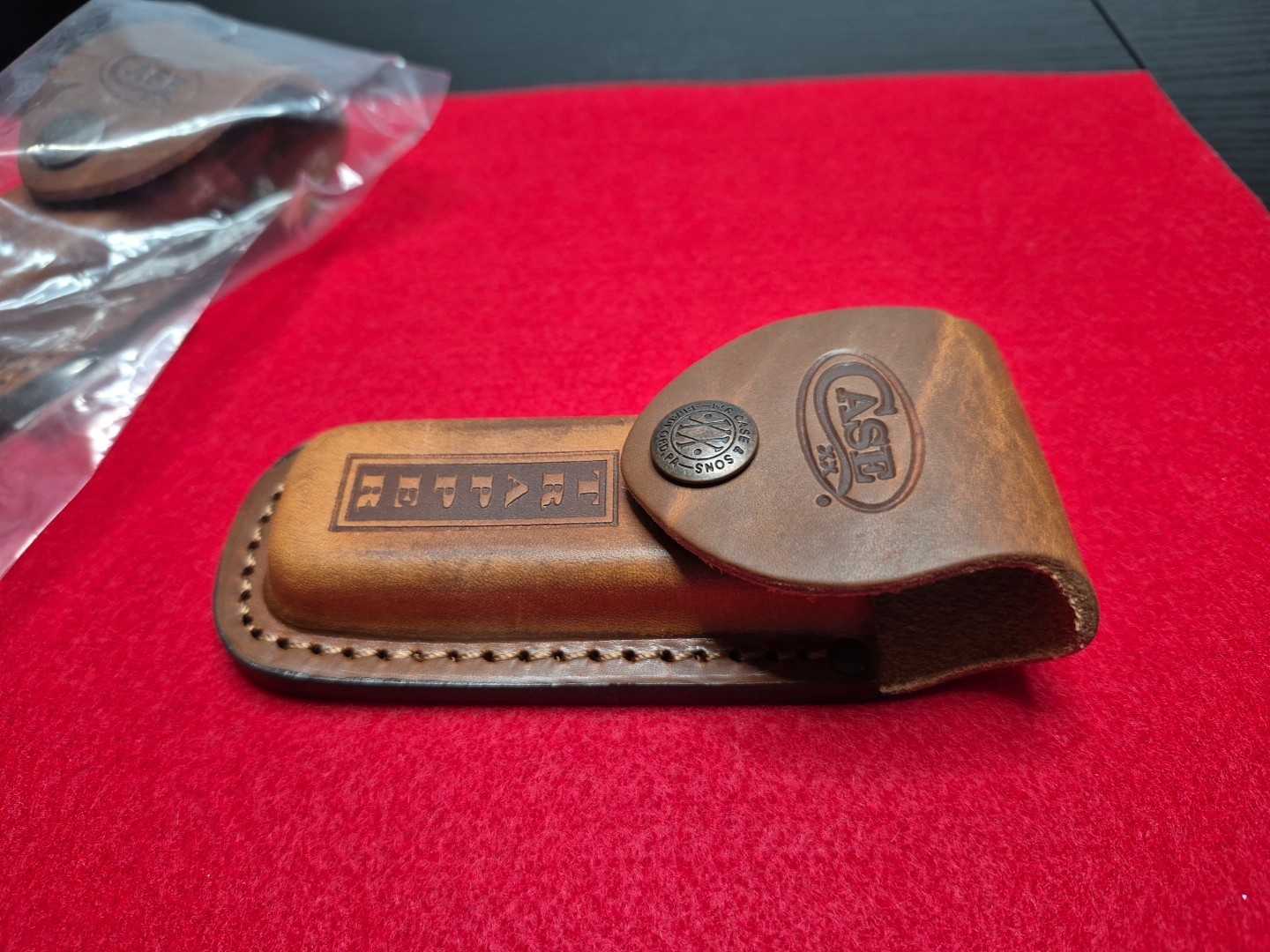 Case Trapper Brown Leather Sheath Case for Folding Pocket Knife XX USA 980