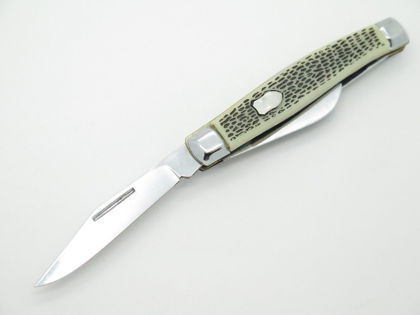 NOS 1980s «Made In China» Snake Skin Stockman Folding Pocket Whittler Knife