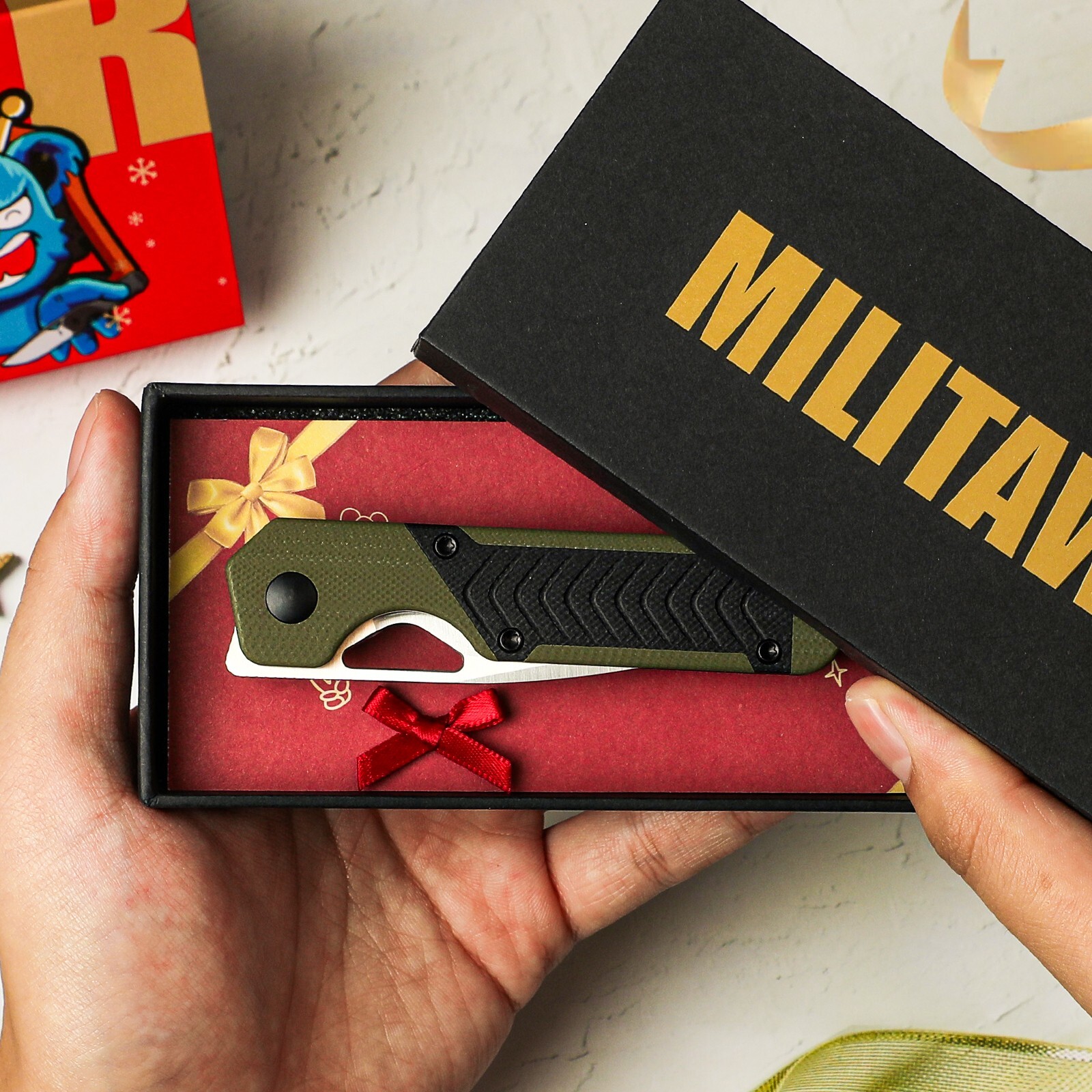 Kizer Mini Militaw Pocket Knife,2.82″ Nitro V Steel Blade Folding Knife V3634SA6