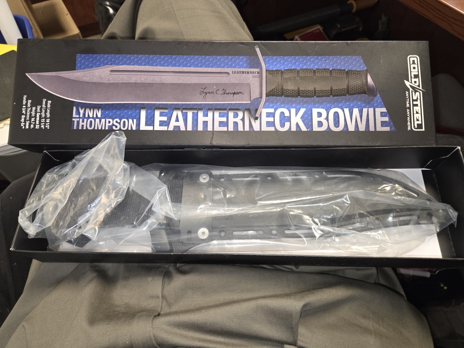Lynn Thompson Cold Steel Leatherneck Bowie Knife 10.5″ New In Box Ltd Ed #1519