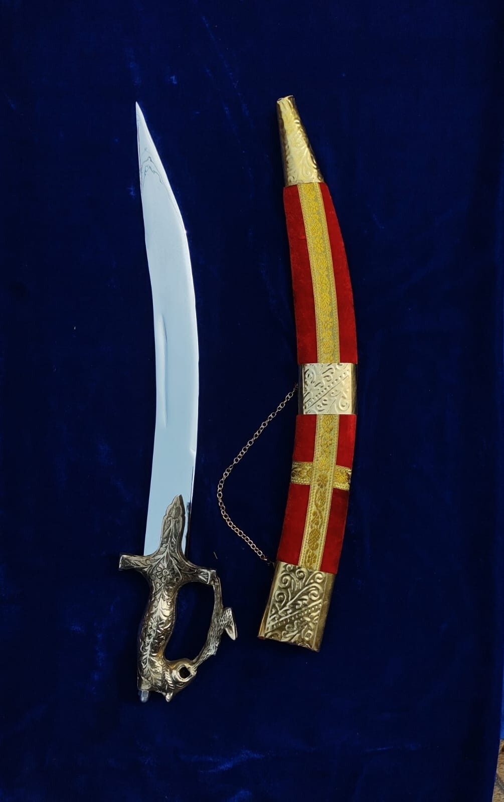 TRADITIONAL INDIAN RAJPUTI SWORD,STAINLESS STEEL BLADE WITH PERSONALISED CARVING