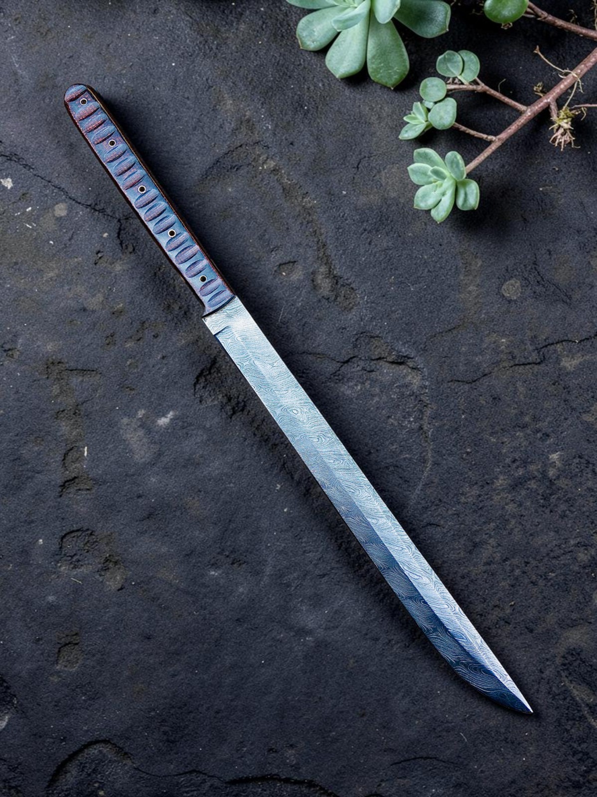 Custom Made Samurai Japanese Sword / Hand Forged Damascus Steel Blade 2880