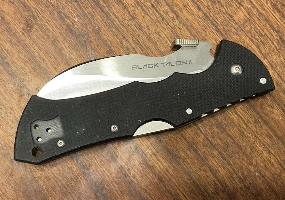 COLD STEEL Black Talon ll 4″ S35VN Razor-Sharp Blade 5.5″ G-10 W/Tri-Ad Lock