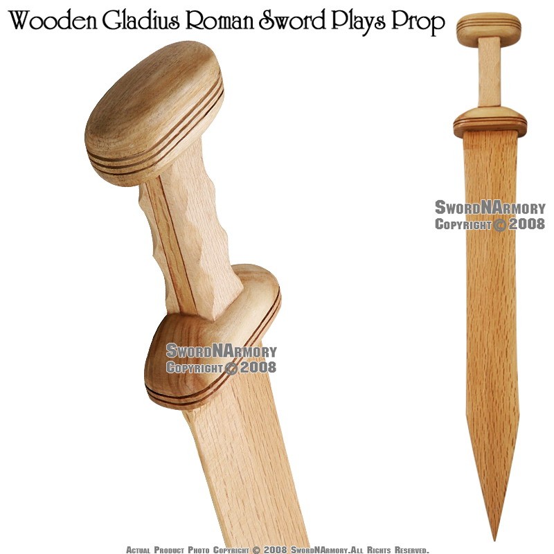 26.5″ Long Wooden Roman Gladius Gladiator Trooper Greek Sword Cosplay Prop