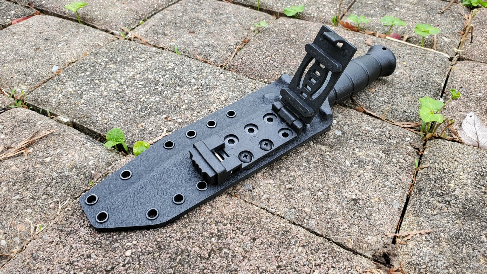 Custom Kydex sheath for GLOCK FIELD KNIFE 78 & 81, pancake style, belt clip (Bk)