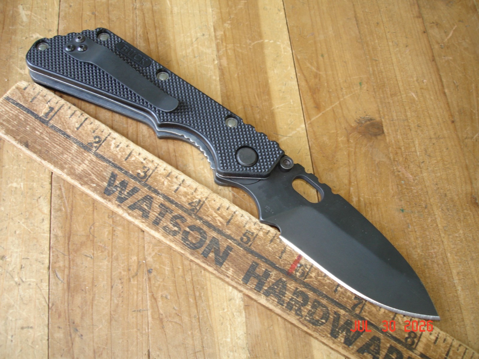 2007 BUCK KNIFE 882 889 STRIDER BLACK OX 420HC STEEL BLADE BLACK PLASTIC HANDLE