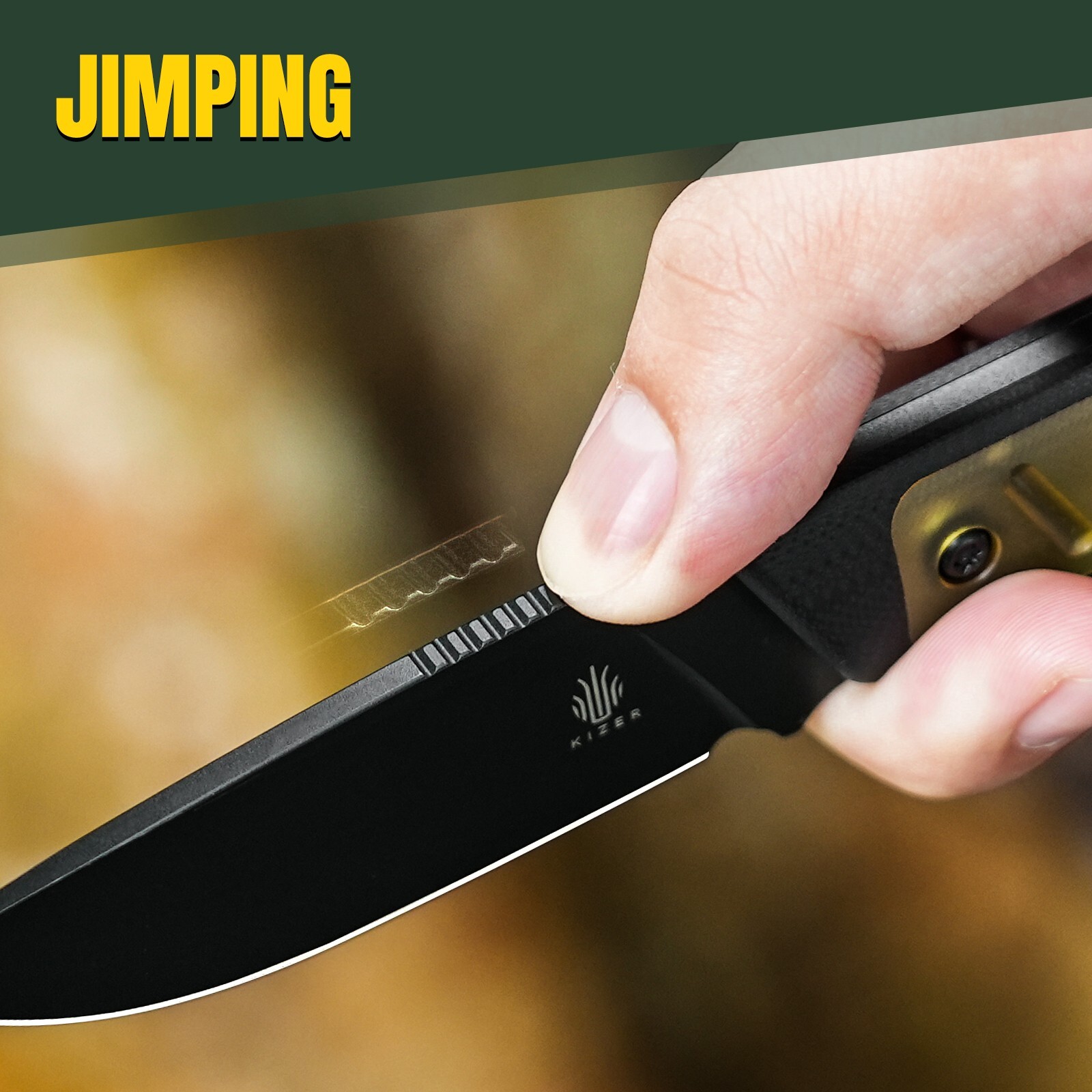 Kizer Smolt Drop Point Pocket Fixed Knife 3V Blade G10 Handle + Sheath 1063A4