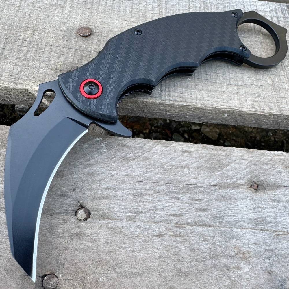 5.5″ Tactical Karambit Talon Claw Curved Blade Ball Bearing Folding Pocket Knife