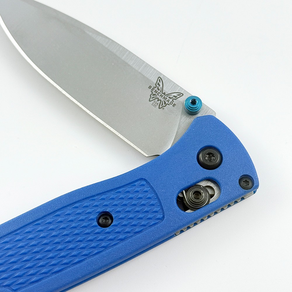 Benchmade Knives Bugout 535 CPM-S30V Steel Blue Grivory Handle Folding Knife