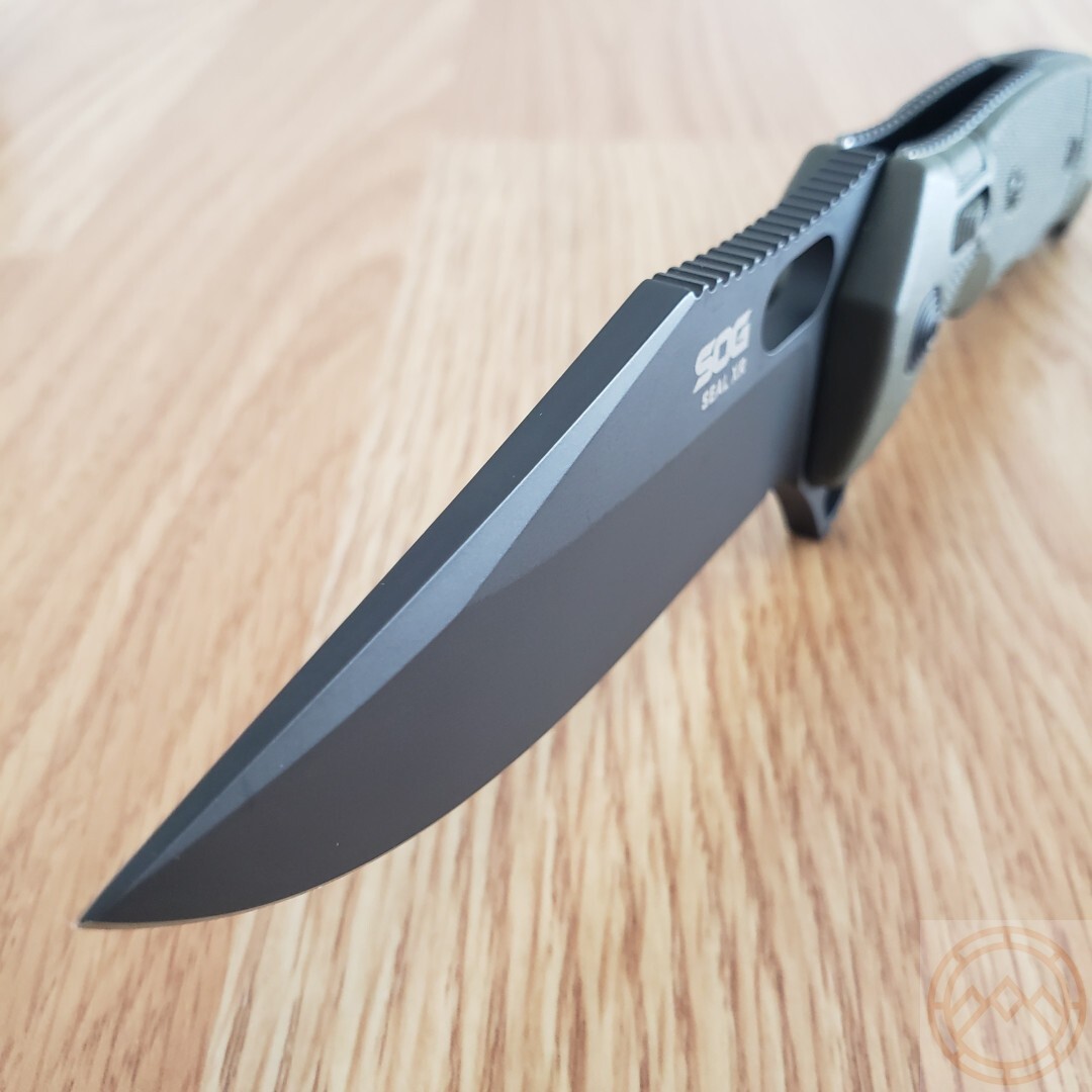 SOG SEAL XR Folding Knife 4″ S35VN Steel Clip Point Blade OD Green GRN Handle