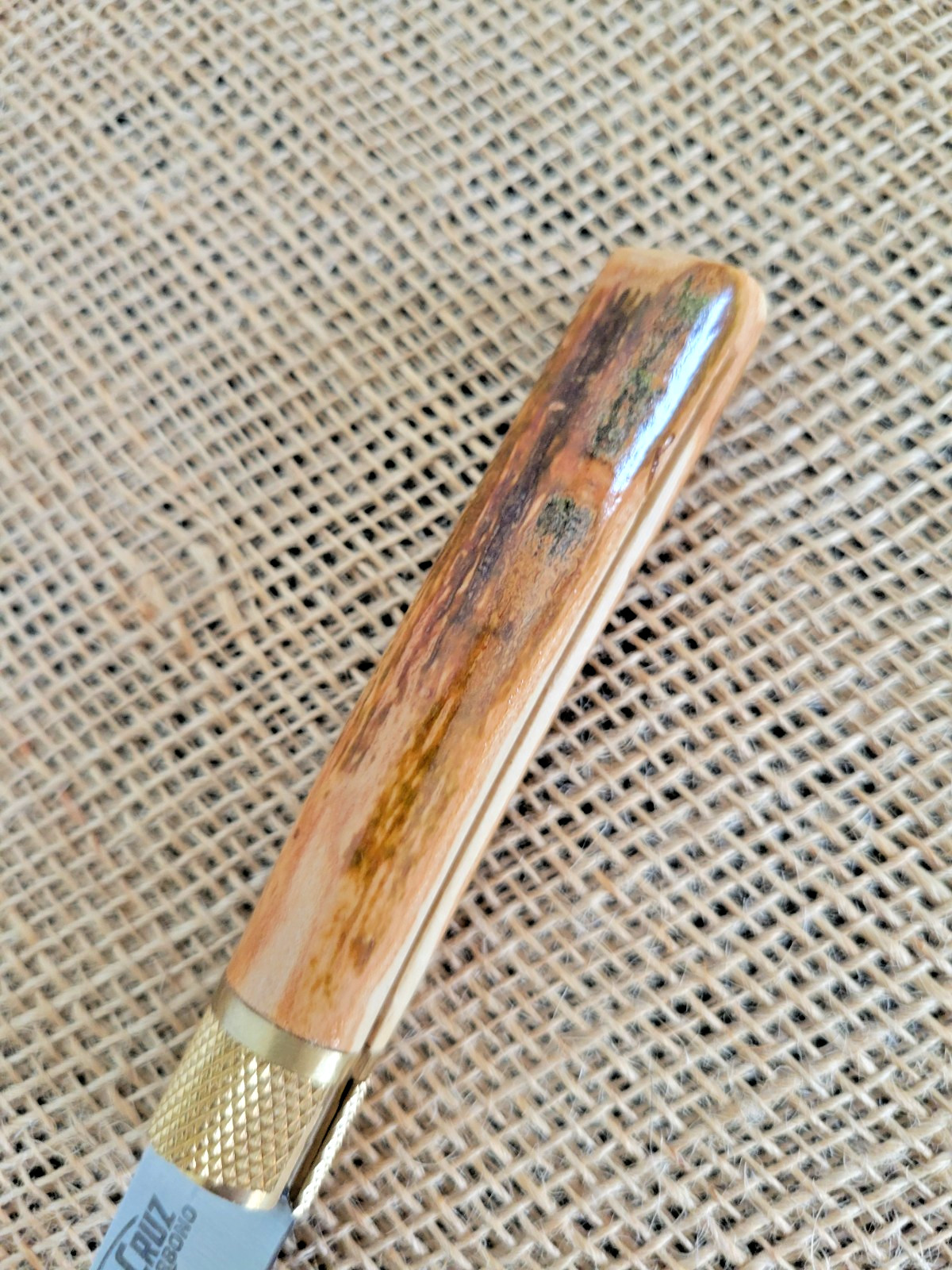 JOSE DA CRUZ Large Rustica Folding Knife 3.25″ Carbon Steel Blade Wood Handle