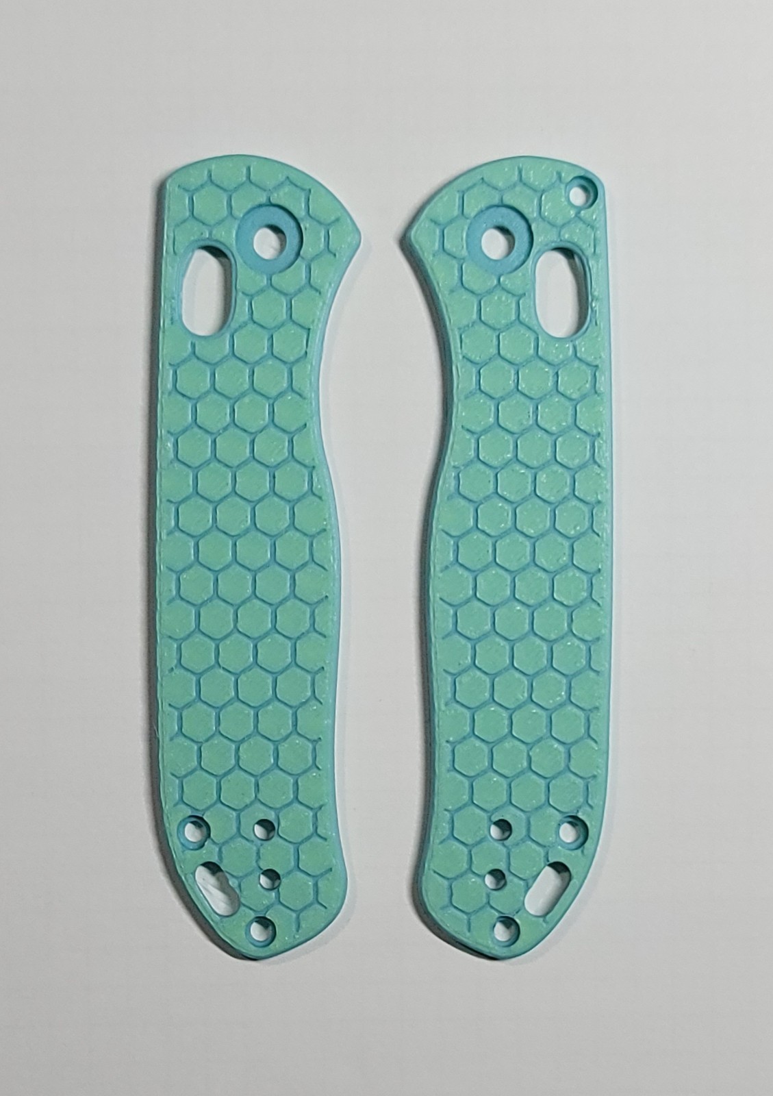 Kizer Drop Bear 2 Custom Made Scales PLA Plastic Blue With Glow Hexagon NO KNIFE