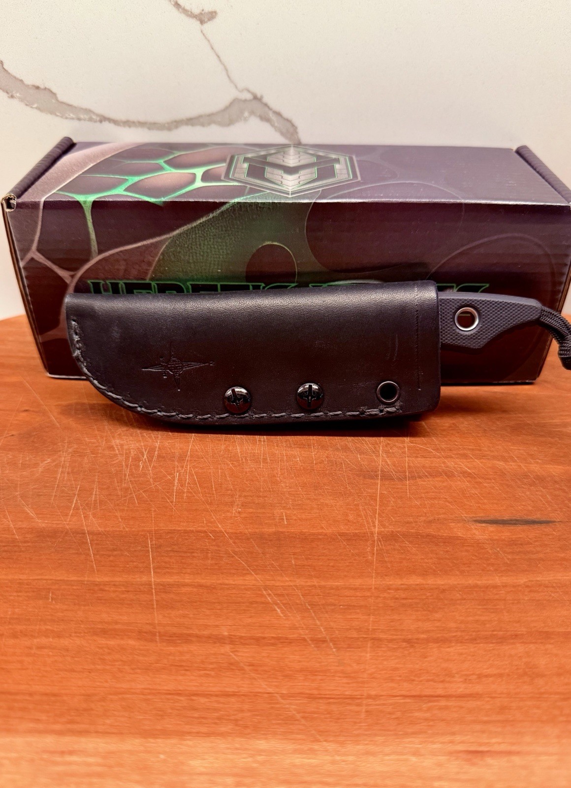 Heretic Kobold Fixed Blade Bowie DLC Black G10 MagnaCut USA Leather Sheath BNIB
