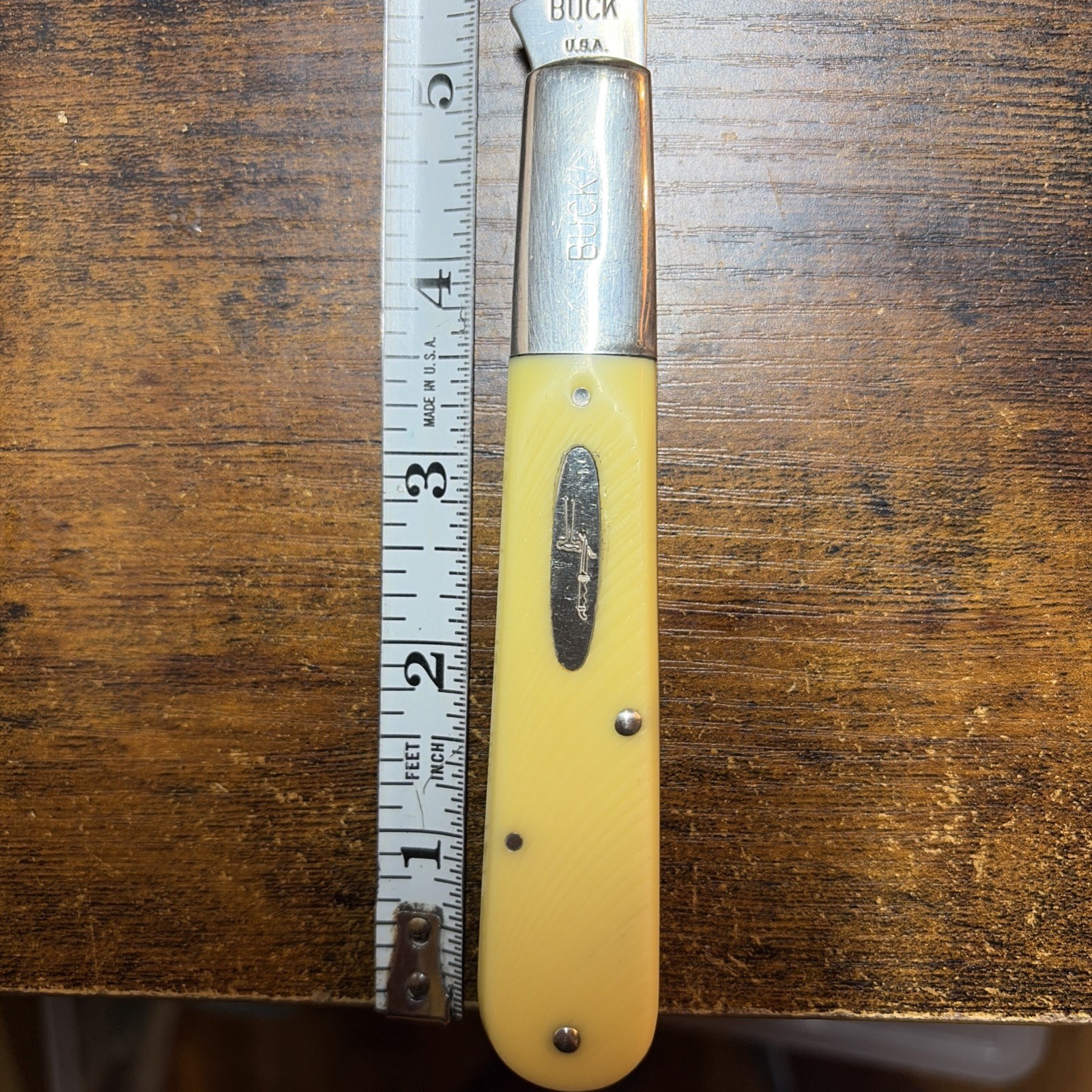 Buck Granddaddy Yellow Barehead Barlow USA -etched Blade -331-1 Of 900