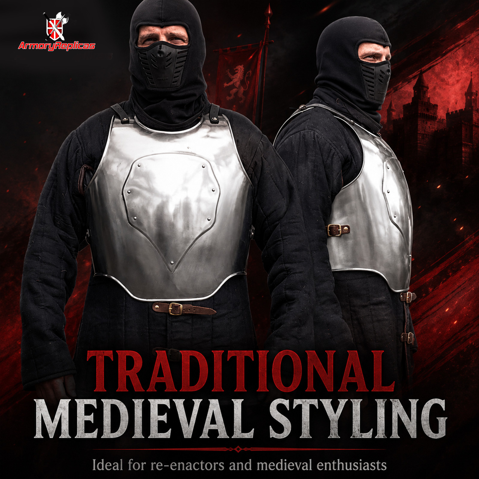 Legends in Steel Medieval Cuirass Body Armor Breastplate Back Plate Set LARP