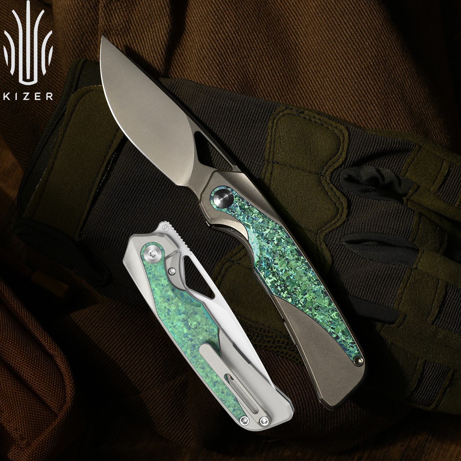 Kizer Topsail EDC Folding Pocket Knife M390 Blade Titanium Handle Ki3735A4