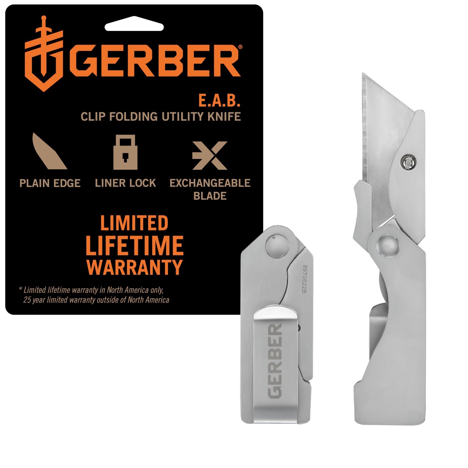 Gerber Gear EAB Pocket Razor Knife with Money Clip – EDC Gear Folding Stainless