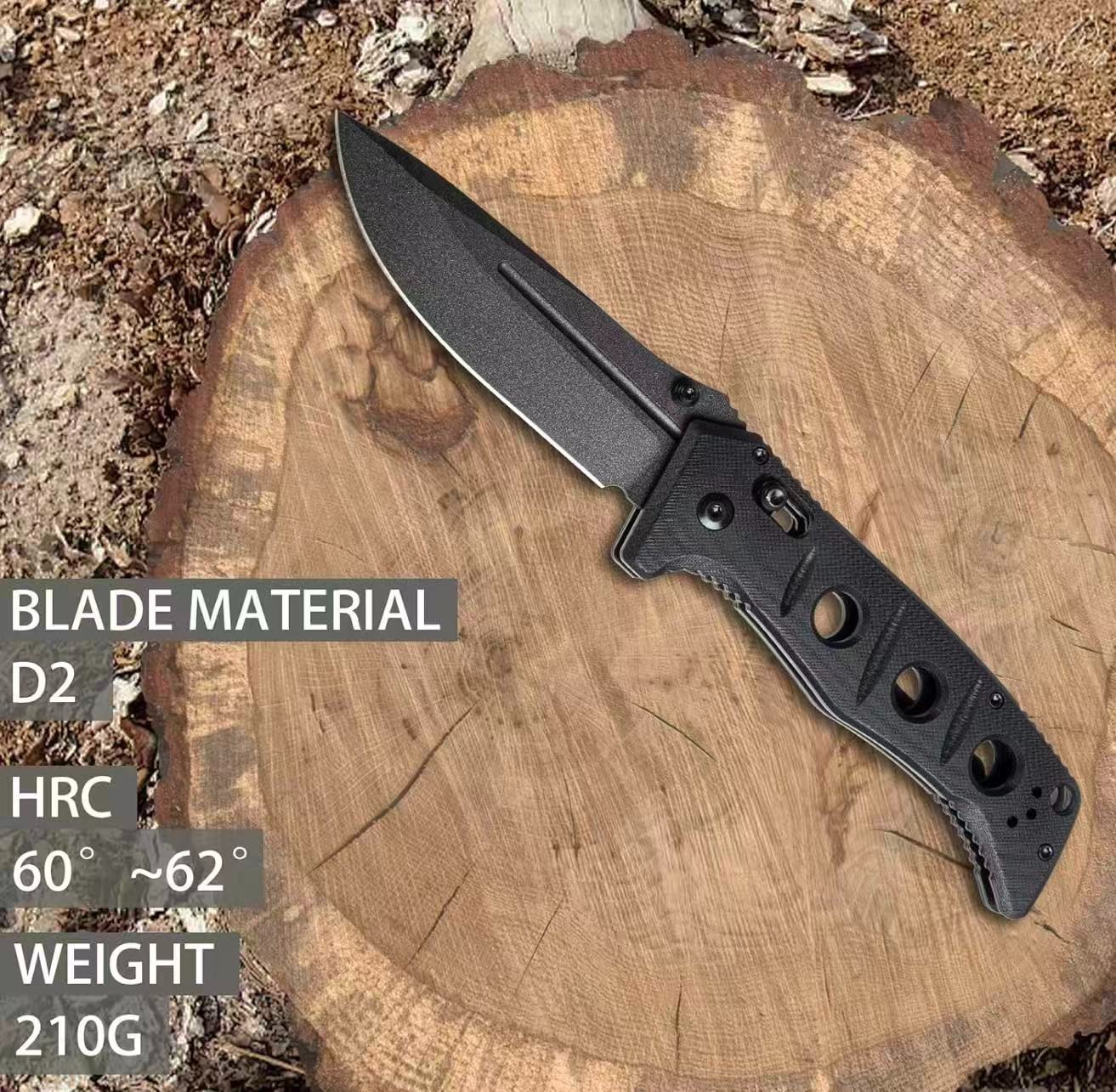 275 Folding Knife with Clip, Foldable Knife with G10 Handle Portable Pocket Kniv
