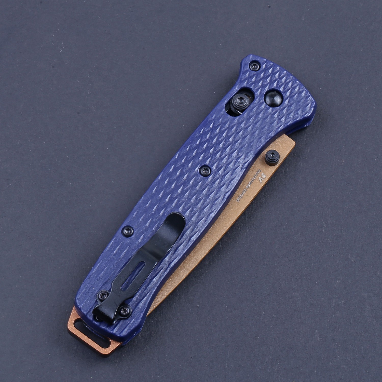 Blue Glass Fiber Handle Gold Color Tanto Blade Axis Lock Pocket Tactical Knife
