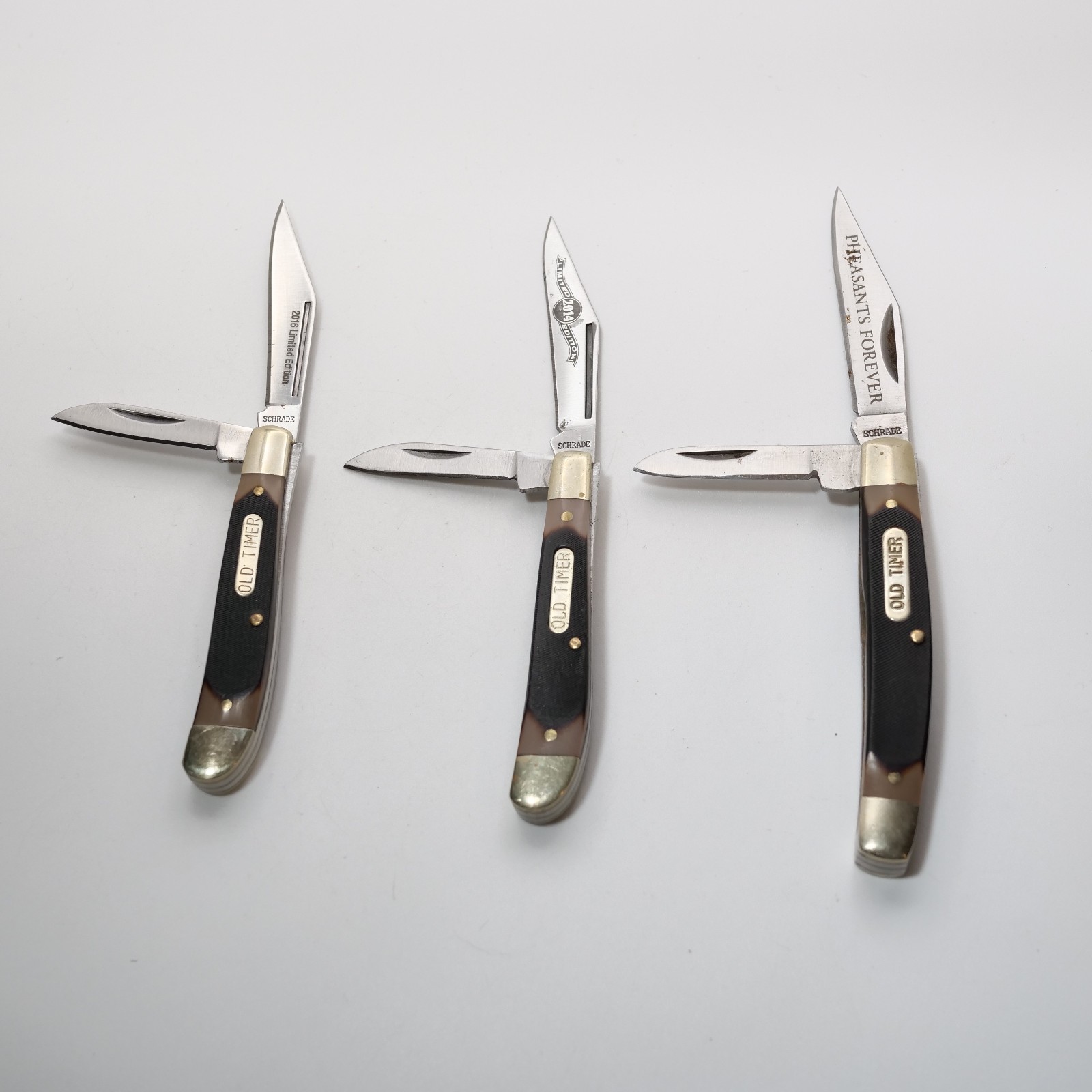 Lot of 3 Schrade Uncle Henry Modern Made Folding Knives Branded 12OT and 33OT