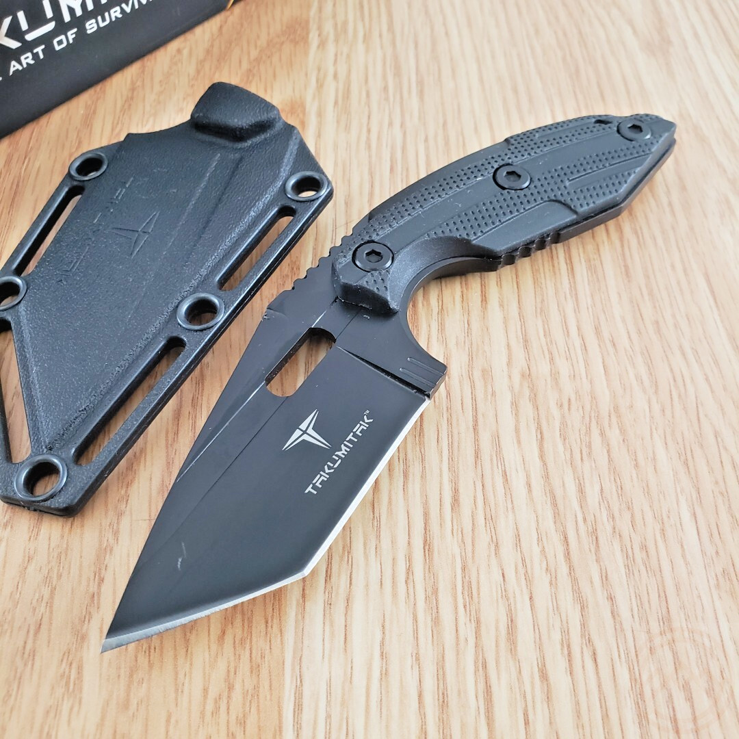 Takumitak Muted Fixed Knife 3″ Full Tang 3Cr13 Steel Blade Black FRN Handle 3S06