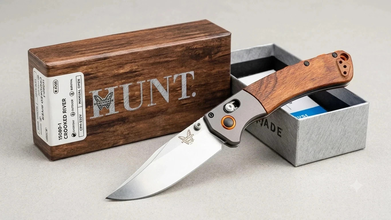 Benchmade CROOKED RIVER 15080-1 CPM-S30V Folding Knife With FREE Shipping New